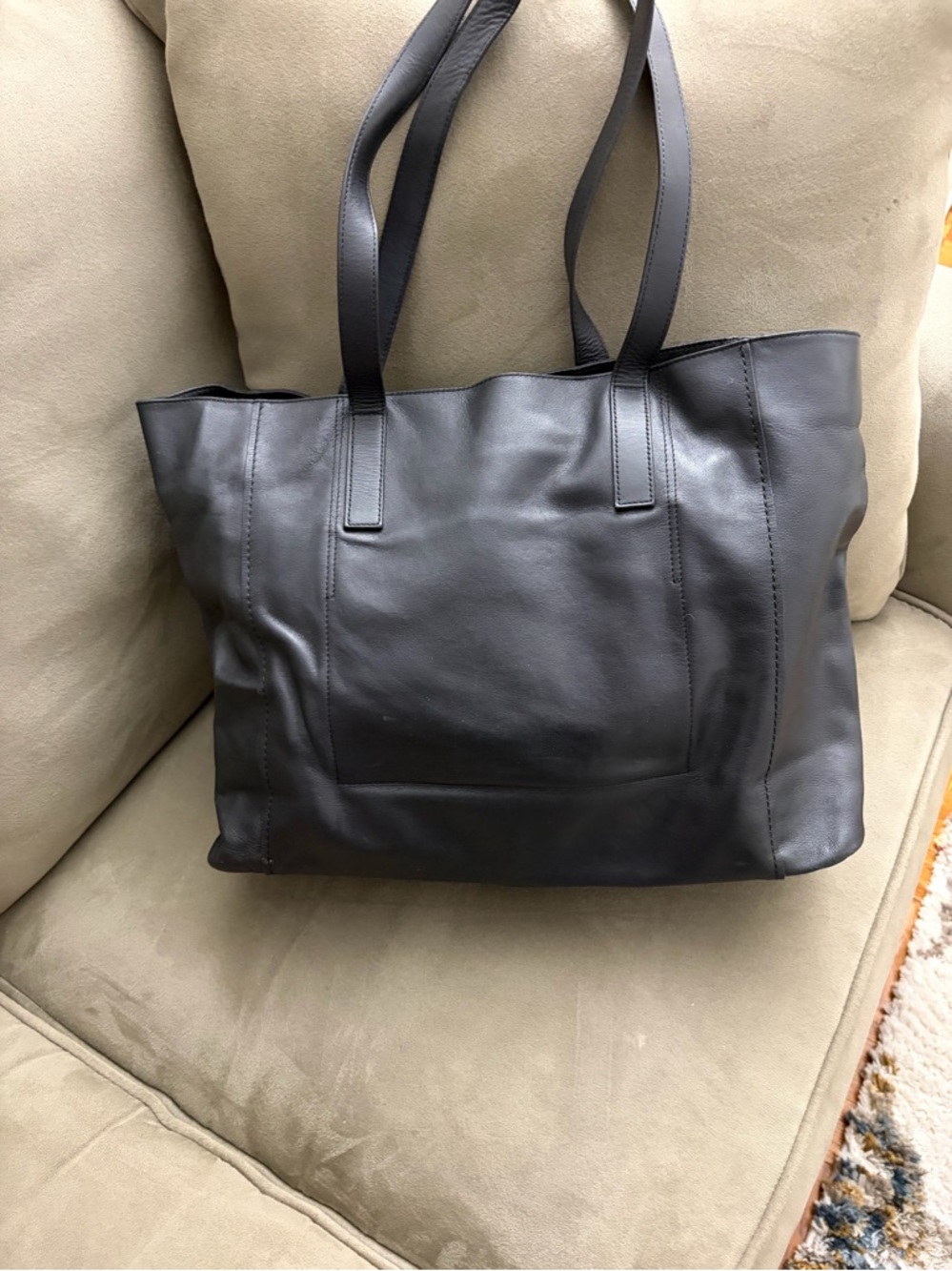 Cole Haan Black Leather Shoulder Tote
